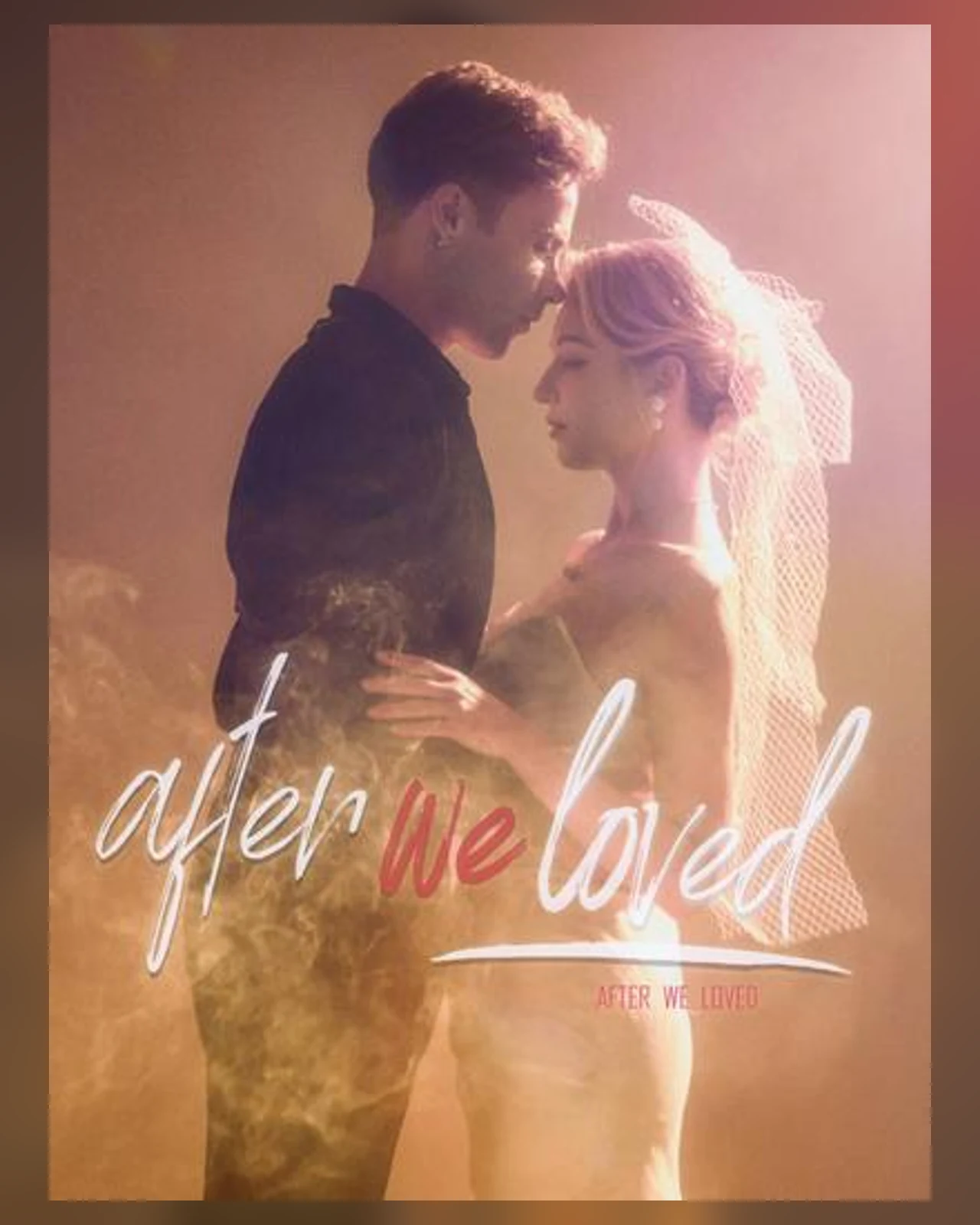 After We Loved：身穿婚纱的成年女性与西装男性在落日中靠近